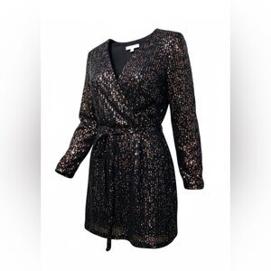 LOFT Multicolor Sequin V-Neck Dress – Small